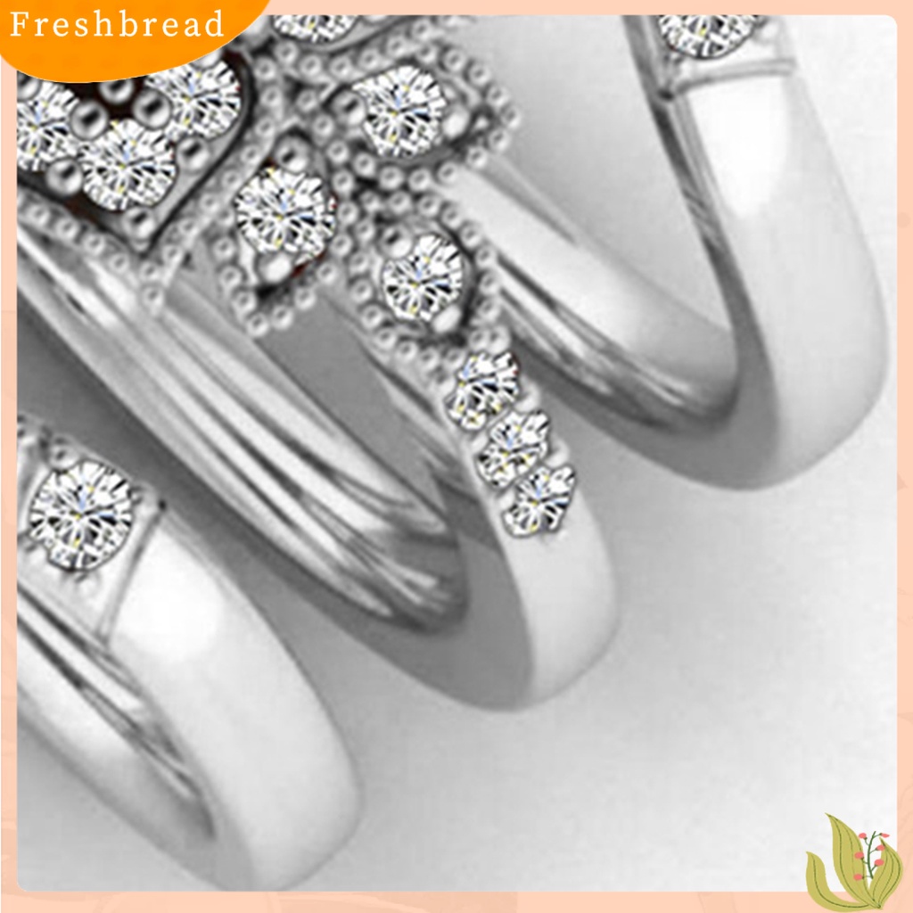 &lt; Freshbread &gt; 3Pcs/Set Cincin Set Bentuk Bunga Perhiasan Indah Wanita Bridal Engagement Ring Untuk Pacaran