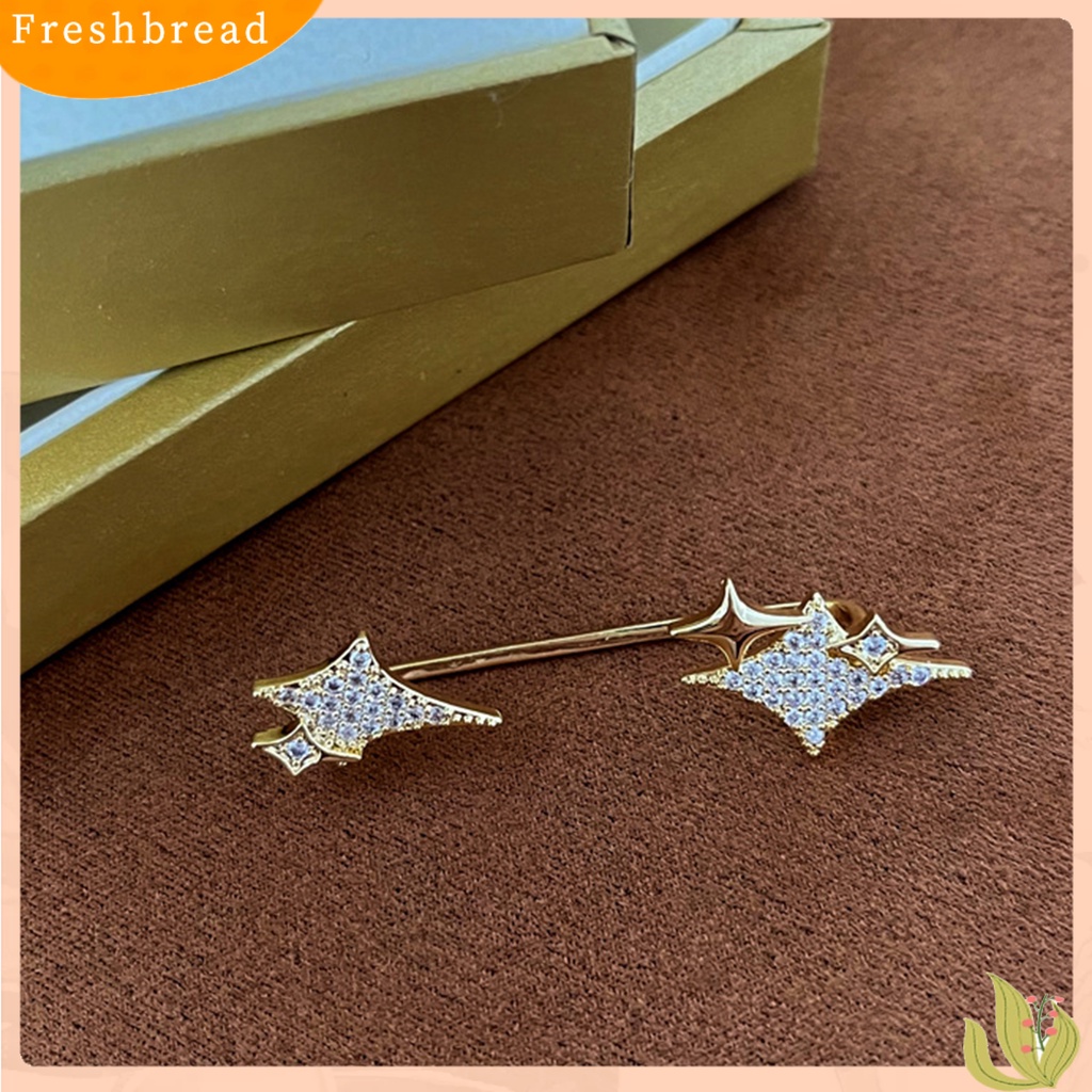 &lt; Freshbread &gt; 1Pc Klip Anting Bintang Tindik Palsu Wanita Berlian Imitasi Electroplating Telinga Manset Fashion Perhiasan