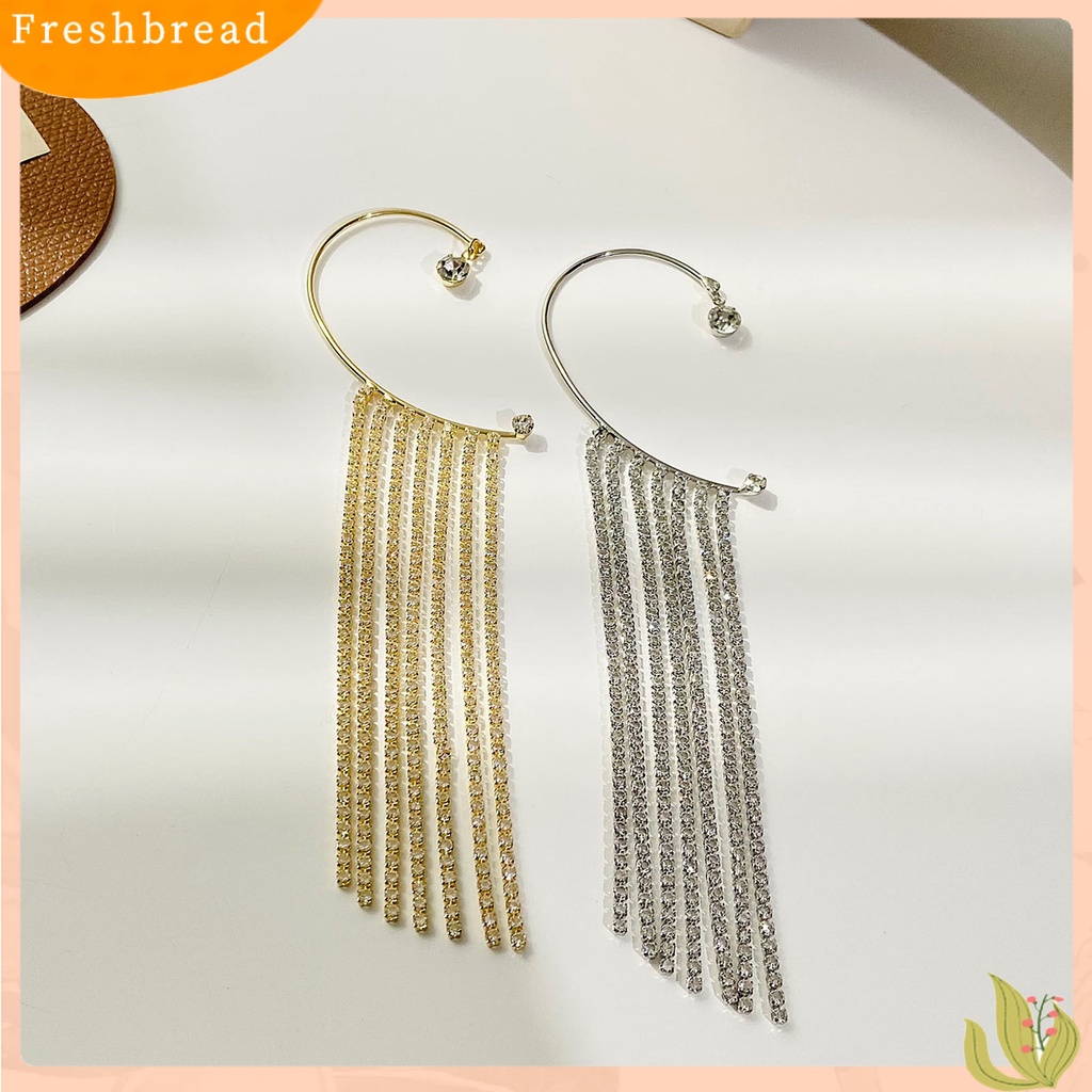 &lt; Freshbread &gt; 1Pc Klip Telinga Hias Bentuk C Desain Rumbai Geometris Anting Klip Untuk Kehidupan Sehari-Hari