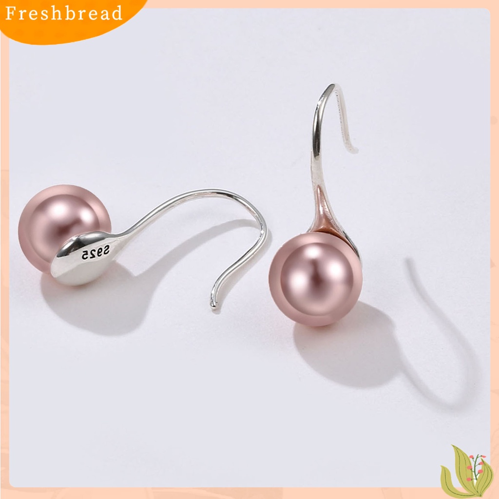 &lt; Freshbread &gt; 1pasang Anting SILVERHOO Bulat Perhiasan Anti Cacat Anting Wanita Aneka Warna Untuk Kehidupan Sehari-Hari