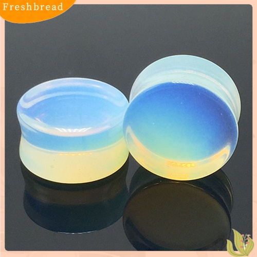 &lt; Freshbread &gt; 1pc 5-18mm Opalite Double Flared Saddle Gauges Ear Plug Tindik Tandu Keren