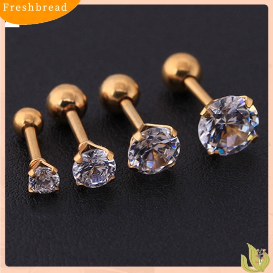 &lt; Freshbread &gt; Pria Wanita Berlian Imitasi Tulang Rawan Tragus Bar Helix Telinga Atas Anting Stud Perhiasan