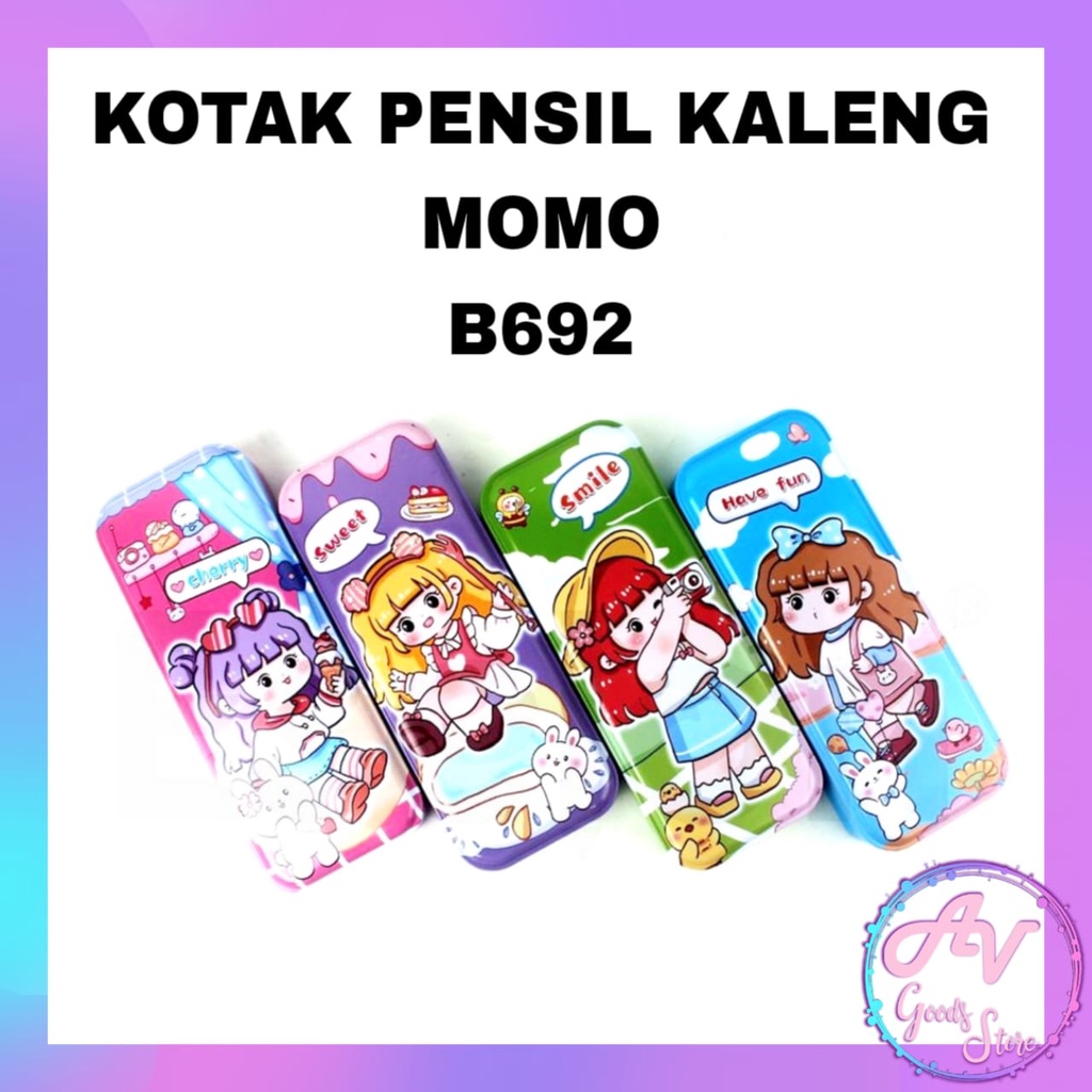 

KOTAK PENSIL KALENG MOMO B692 / TEMPAT PENSIL KALENG FANCY KARAKTER LUCU