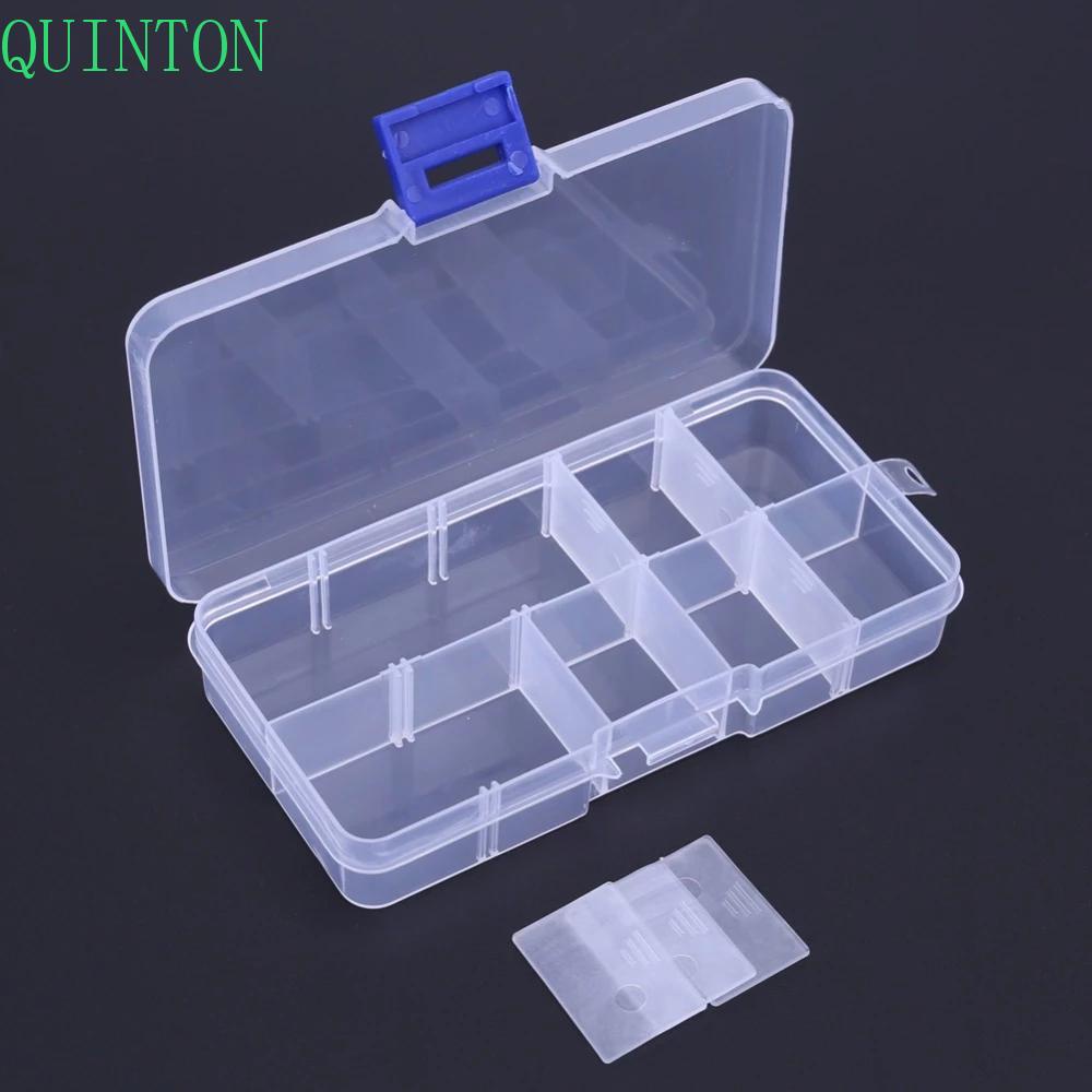 QUINTON Fish Accessory Box Fishing Box Fishing Lure Storage Box Fishing Tackle Box Detachable Fishing Tools Transparent Hook Lure Box Plastic Storage Case 10 Compartments