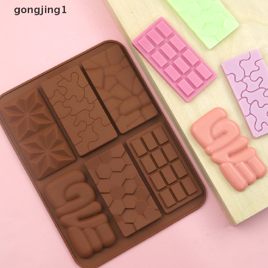 Ggg 6kisi Waffle Kecil Persegi Panjang Coklat Batangan Silikon Candy Mold Tray ID