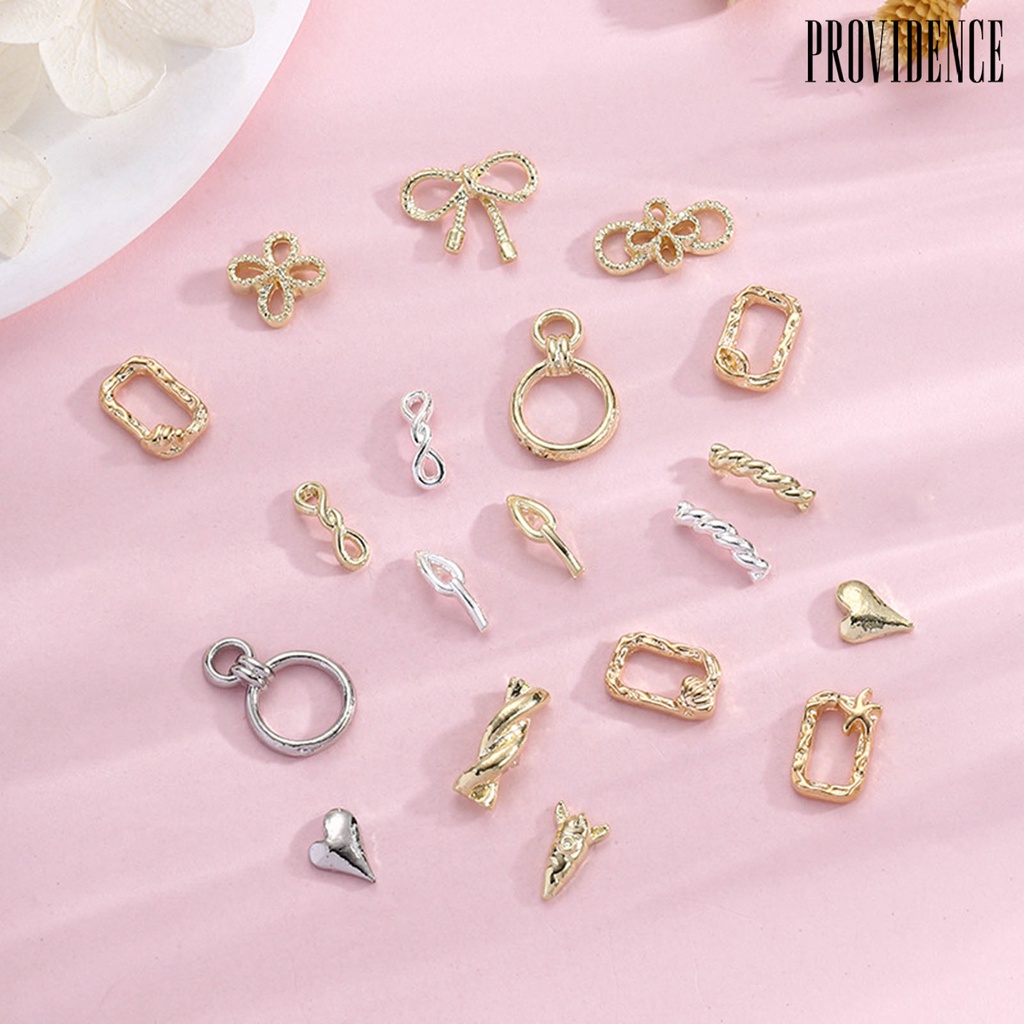 Providence 20 Pcs Nail Art Perhiasan 3D Kepang Berongga Busur Indah DIY Alloy Jepang Kuku Pesona Dekorasi Ornamen Kecantikan Supply
