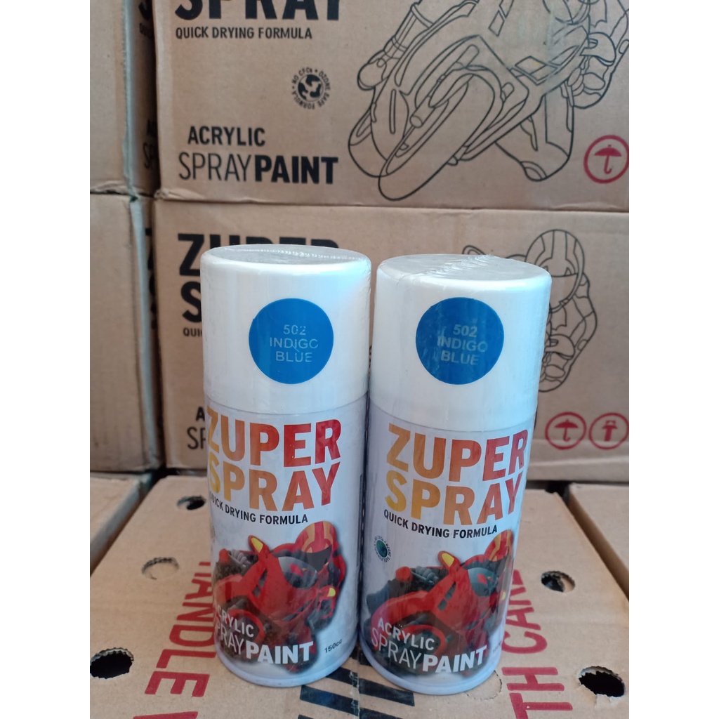 Zuper Spray Paint Pilok Pilox Warna Indigo Blue / Biru (P 502) 150cc/150ml