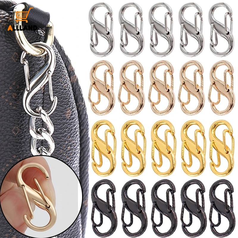 S Type Shape Adjustable Metal Buckle/Kaitan Rantai Gesper Ganda Klip Logam Kecil Untuk Extender Aksesoris Panjang Rantai Tas