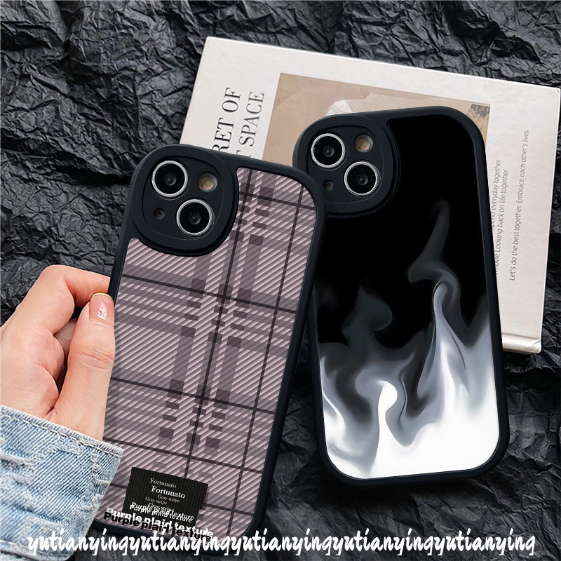 Simple Flame Black Purple Checkerboard Casing Infinix Note 8 Hot 10T 11s 10 11 10s 9 Play Hot 10 Smart 5 6 Soft Tup Couple Phone Cover