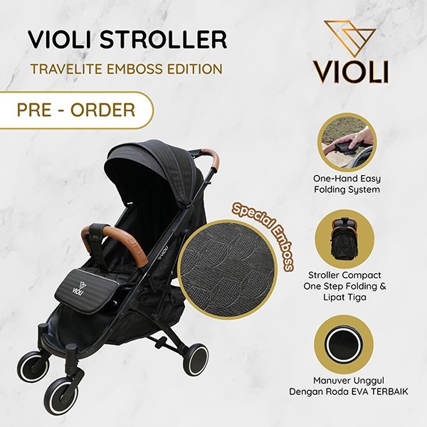Violi - Stroller Emboss Edition Travelite Black
