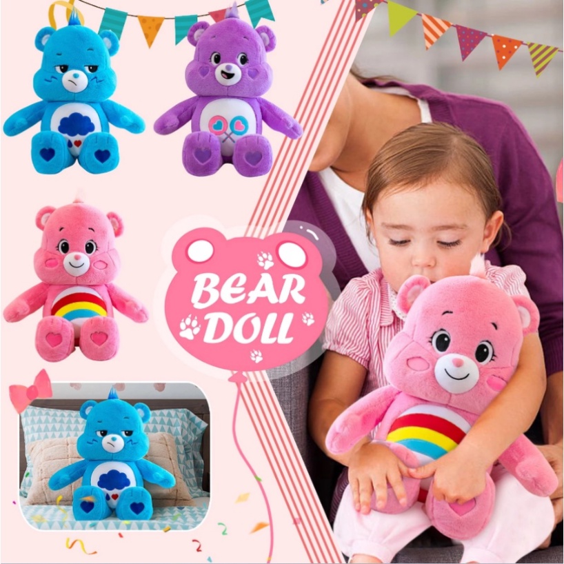 [2023New] 22cm Lucu Magic Love Bear Boneka Perawatan Beruang Beruang Pelangi Beruang Kartun Beruang Mewah Boneka Liburan Anak Mainan Mewah