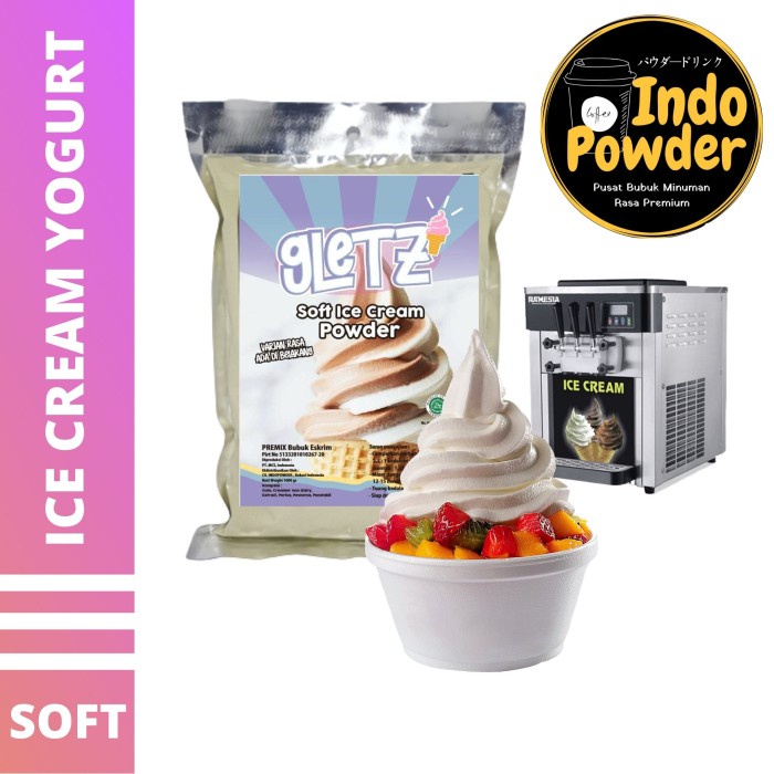 

Ready-Stock SOFT ICE CREAM YOGURT 1Kg - Bubuk Es Krim YOGURT