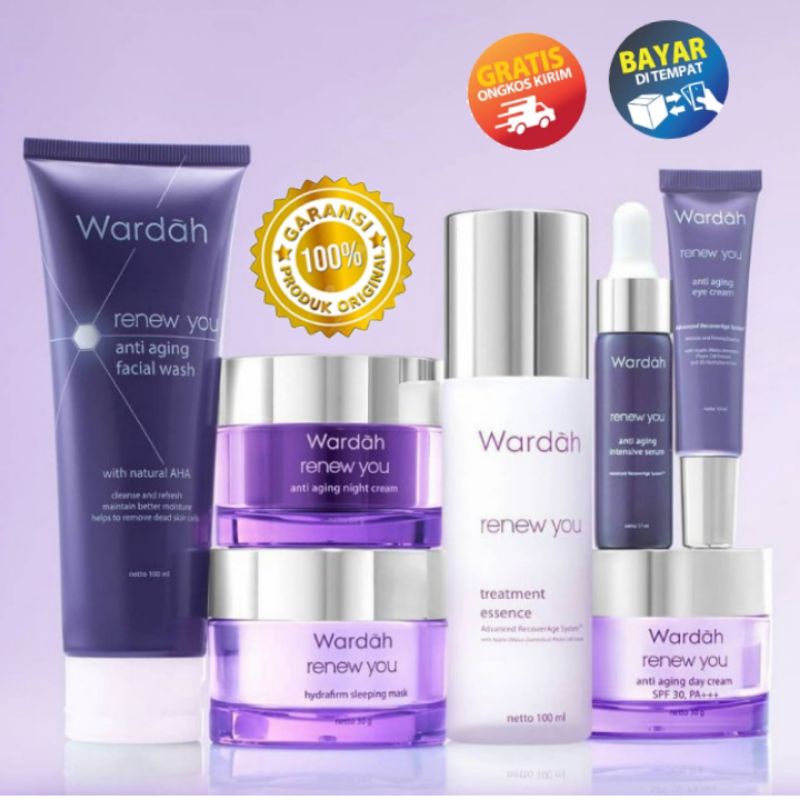 DS Wardah Renew you Series Paket Lengkap Penuaan Paket Skincare Wardah - skincare anti aging - skinc
