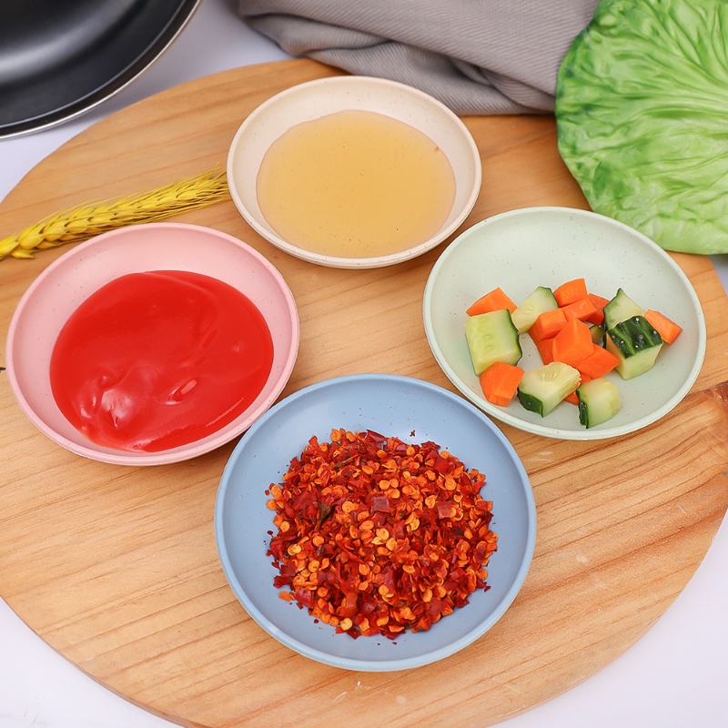 Piring Makan Wheat Straw 10cm Food Grade/Reusable Unbreakable Salad Plate Fruit Dish/Aksesoris Peralatan Makan Dapur