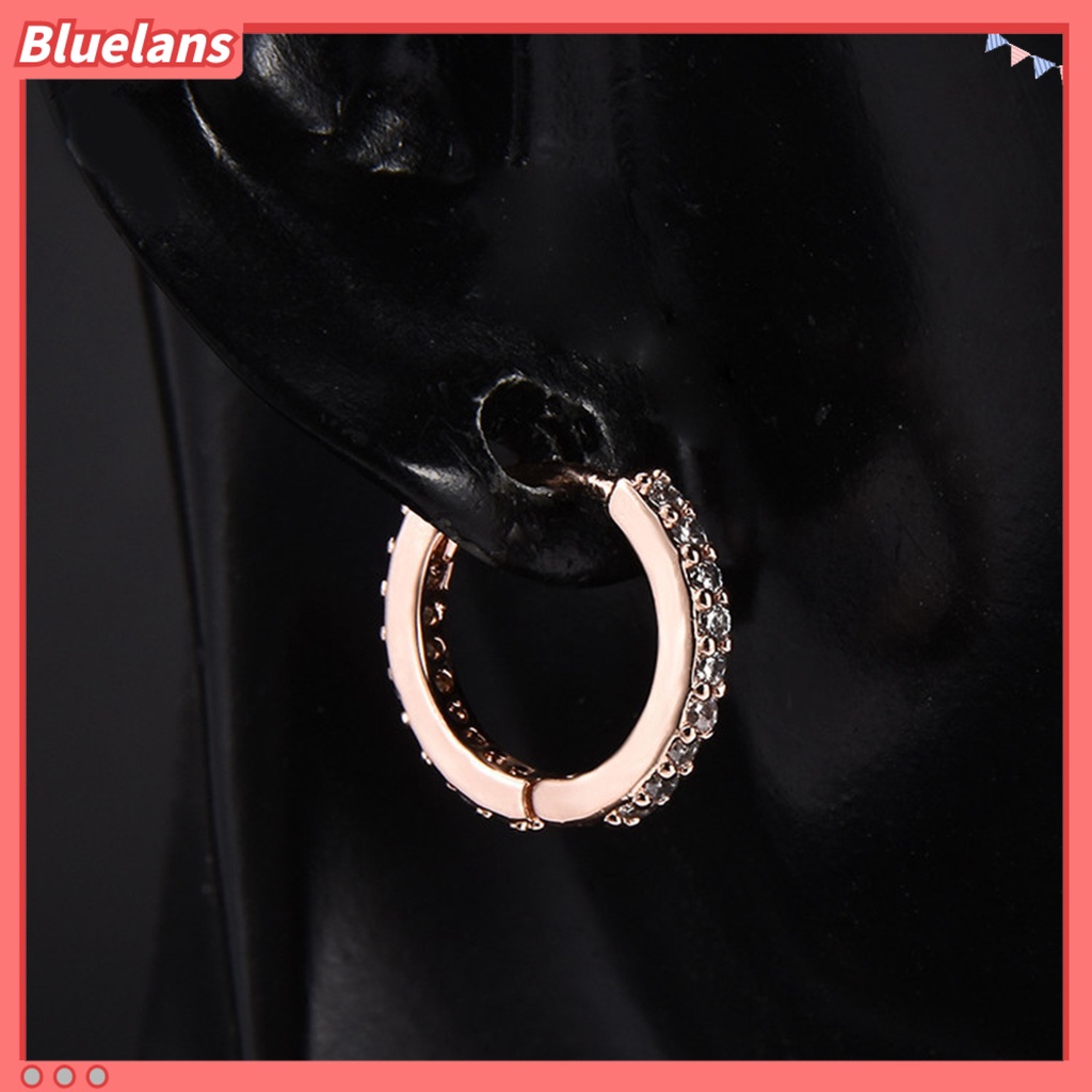 {In Stock} Anting Wanita Berlian Imitasi Simple Mini Piercing Hoop Studs Earlobe Tragus Lingkaran Untuk Perempuan