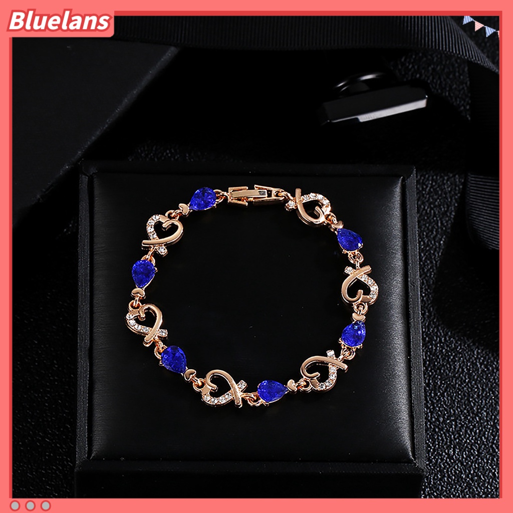{In Stock} Wanita Modis Berongga Bentuk Hati Liontin Bangle Gelang Pesta Pergelangan Tangan Perhiasan