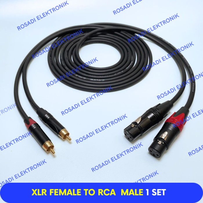 xlr canon female to rca male 1 set cable connector audio