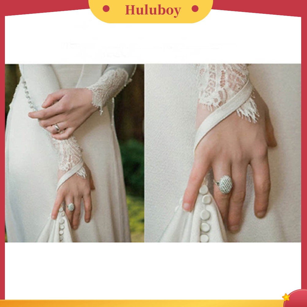 {Ready Stock} Wanita Mewah Oval Berlian Imitasi Potongan Pernikahan Band Engagement Ring Ukuran 6-10