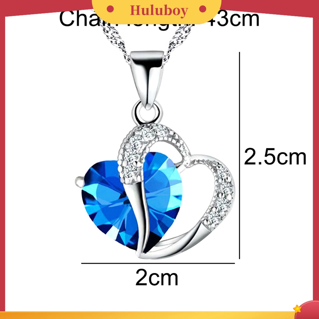 {Ready Stock} Liontin Kalung Cubic Zirconia Hias Perhiasan Hadiah Bentuk Hati Wanita Fashion Pendant Necklace Untuk Kehidupan Sehari-Hari