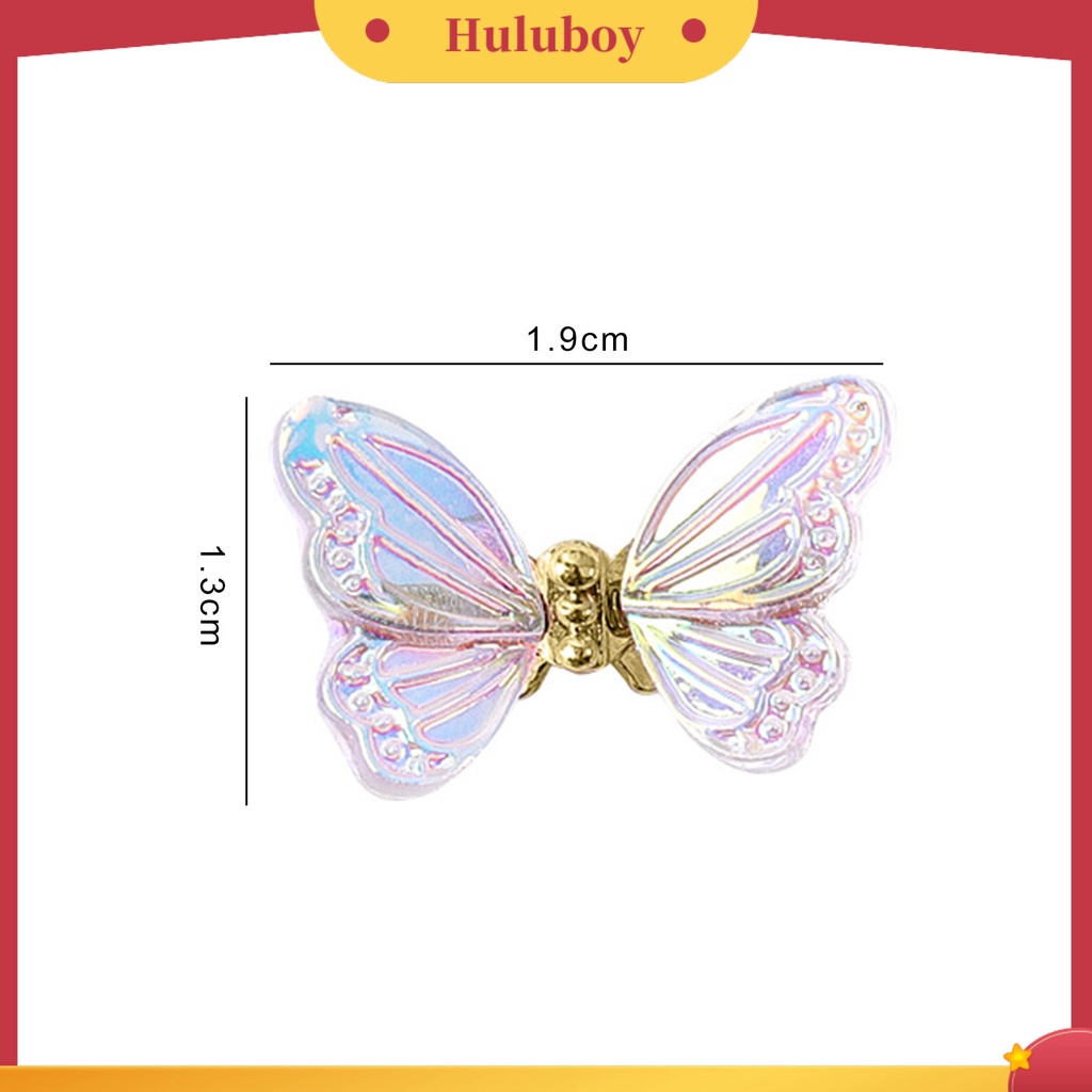 {In Stock} 10 Pcs Butterfly Nail Charms Berwarna Bersinar Sequin Resin Craft Indah DIY Aksesoris Nail Art 3D Resin Butterfly Phone Case Dekorasi Kuku Perlengkapan Manicure