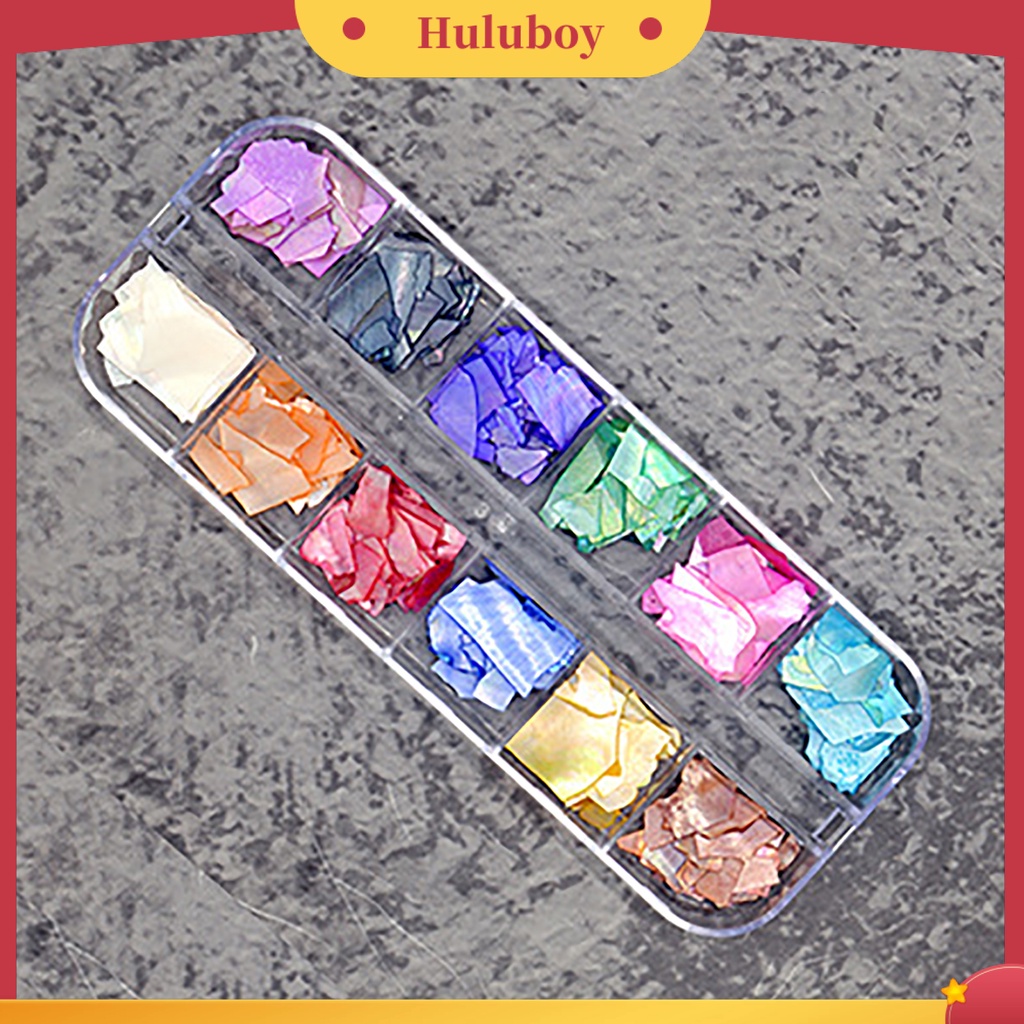 {In Stock} 1kotak Dekorasi Kuku Warna Vibrant Bentuk Tidak Teratur Shell Menarik Fragment Nail Decor DIY Hiasan Kuku Palsu Perlengkapan Kuku