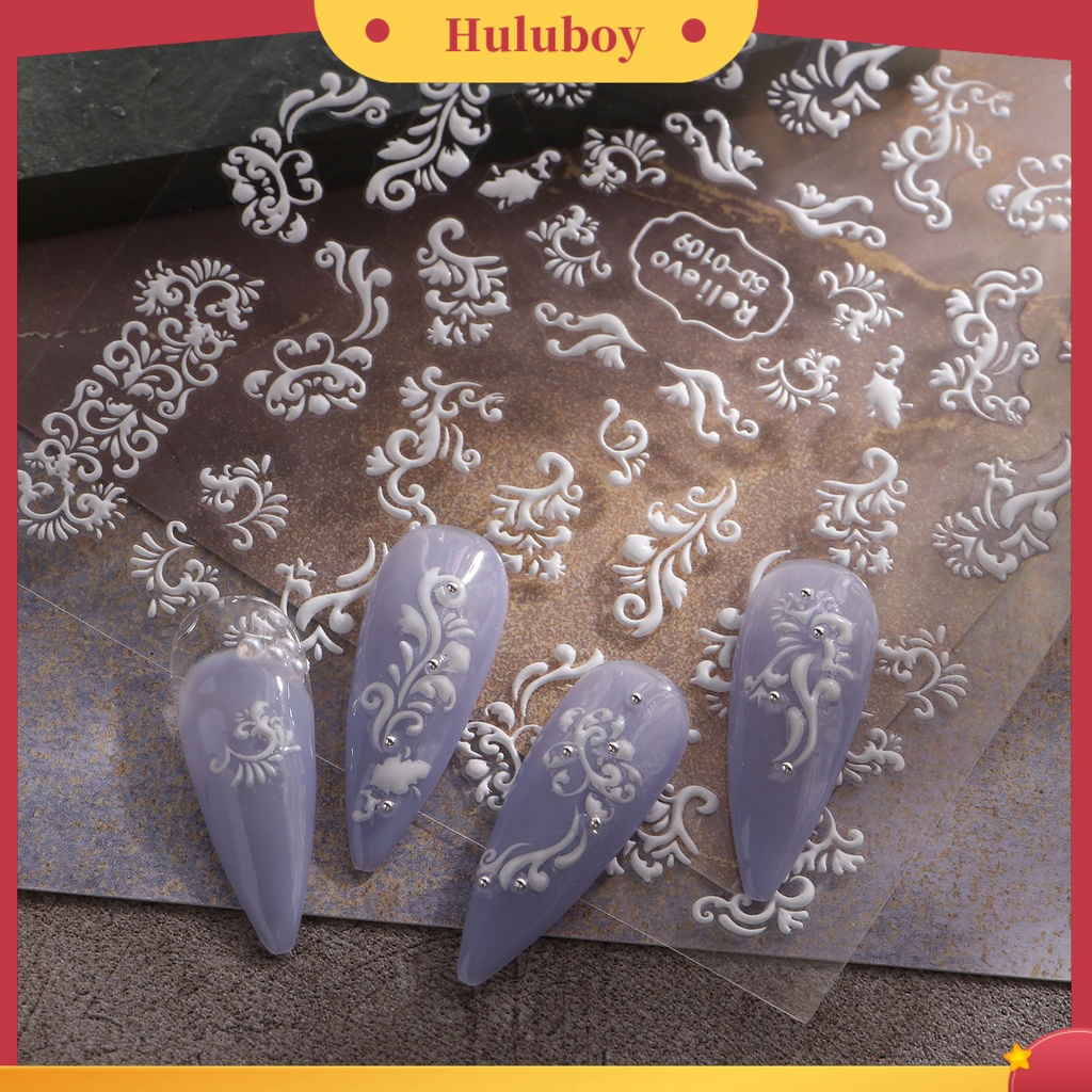 {In Stock} Stiker Nail Art Perekat Diri 5D Relief Efek 3D Tidak Luntur DIY Gaya Jepang Motif Bunga Manicure Decals Salon Kuku Pasokan