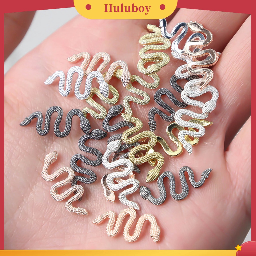 {In Stock} 10Pcs/Set Hiasan Kuku DIY Perhiasan Glitter Minimalis Ular Artistik Novelty Nail Jewelry Untuk Wanita