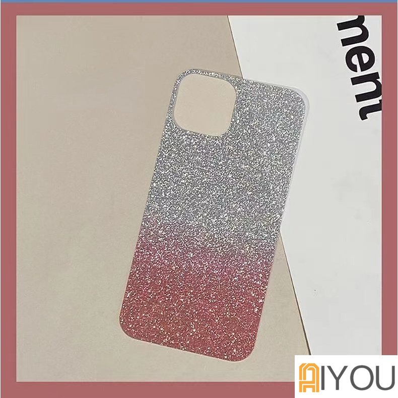 IPHONE Stiker Hp Laser Untuk Iphone13 14 11 Pro Max Gradiasi Glitter Rainbow Phone Case Dekorasi Kertas Untuk Iphone12 13Pro 13kartu