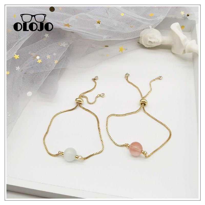 【COD】Gelang Adjustable Opal Yang Dapat Ditarik Yang Dipersonalisasi Sederhana Retro Manis Gelang Kristal