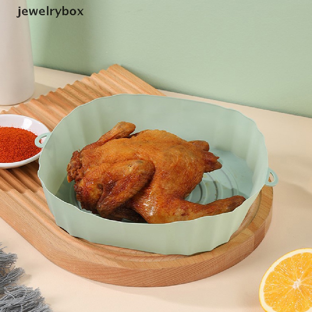 [jewelrybox] Kertas Silikon Air Fryer Baking Tray Dengan Pegangan Microwave Baking Pizza Mat Butik