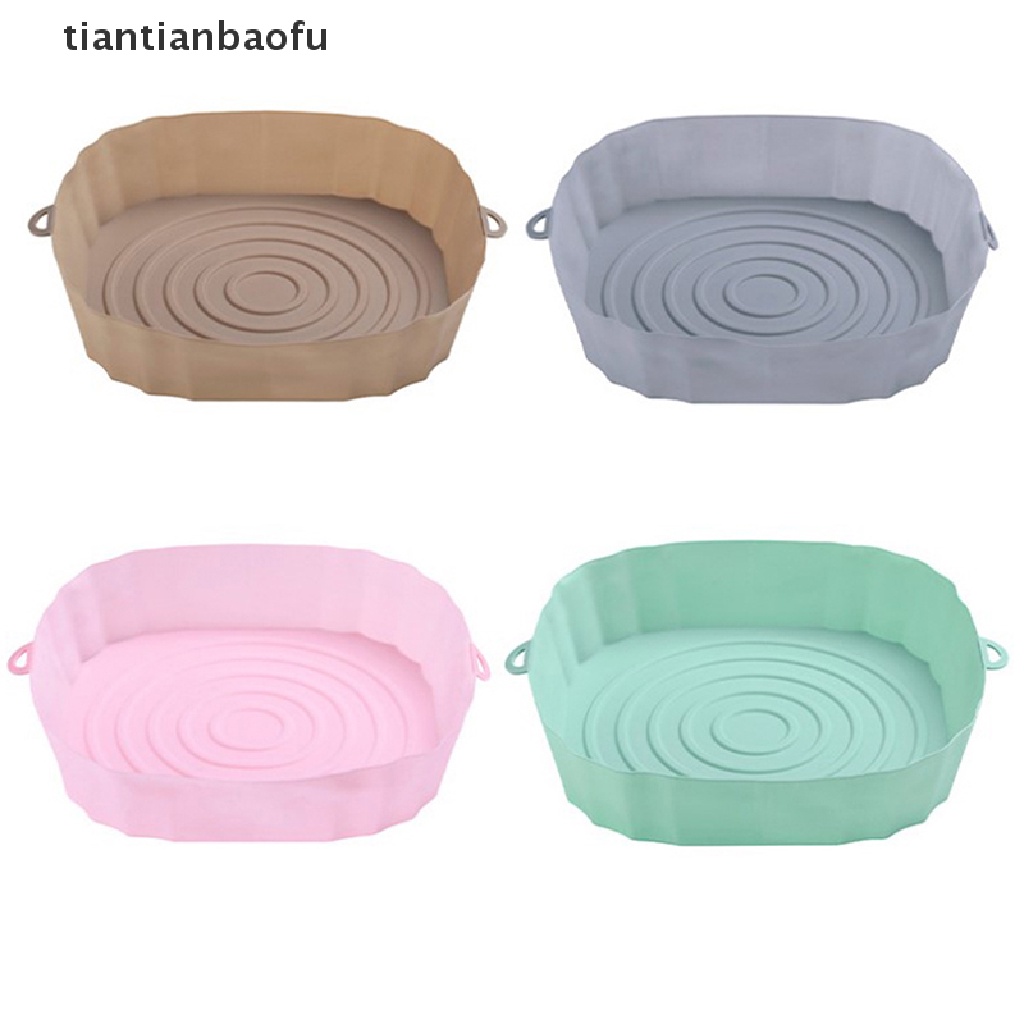 [tiantianbaofu] Kertas Silikon Air Fryer Baking Tray Dengan Pegangan Microwave Baking Pizza Mat Butik