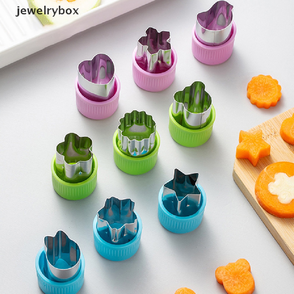 [jewelrybox] 3pcs/set Bintang Bentuk Hati Pemotong Sayuran Gagang Plastik Portable Alat Masak Stainless Steel Buah Cutg Die Gadget Dapur Butik