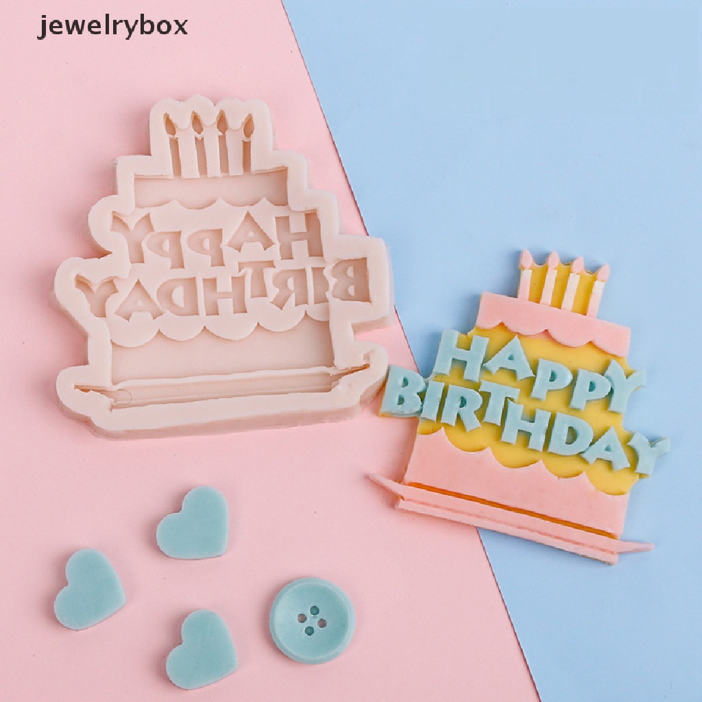 [jewelrybox] Silikon 3D Happy Birthday Alfabet Inggris Cetakan Kue Coklat Decorag Alat Butik