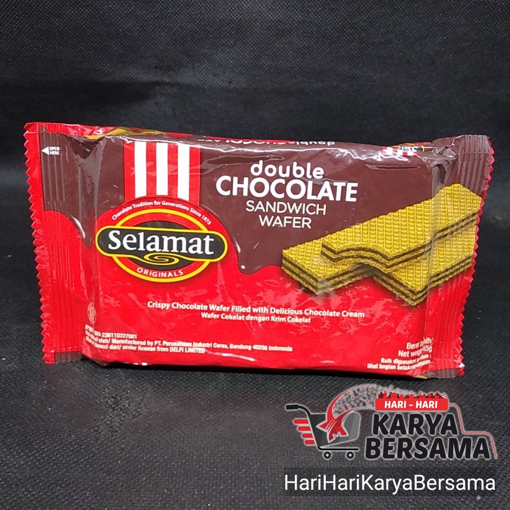 

SELAMAT DOUBLE CHOCOLATE SANDWICH WAFER 45GR