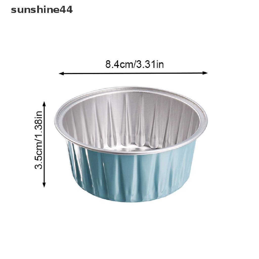 Sunshine 10Pcs Reusable Round Aluminium Foil Loyang Cup Puding Kue Cetakan Baking Tools ID