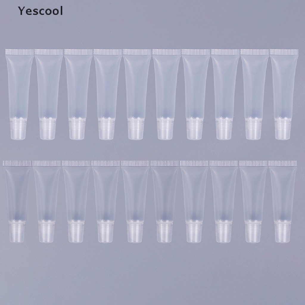 Yescool 10PCS 8ml/15ml Tabung Plastik Kosong Lip Gloss Balm Wadah Kosmetik Bening ID