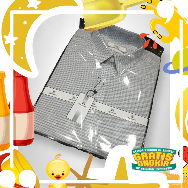 Kemeja Laki Laki Dewasa Branded Original Distro Lengan Pendek Kameja Pria hm Motif Kotak Stripe Puti