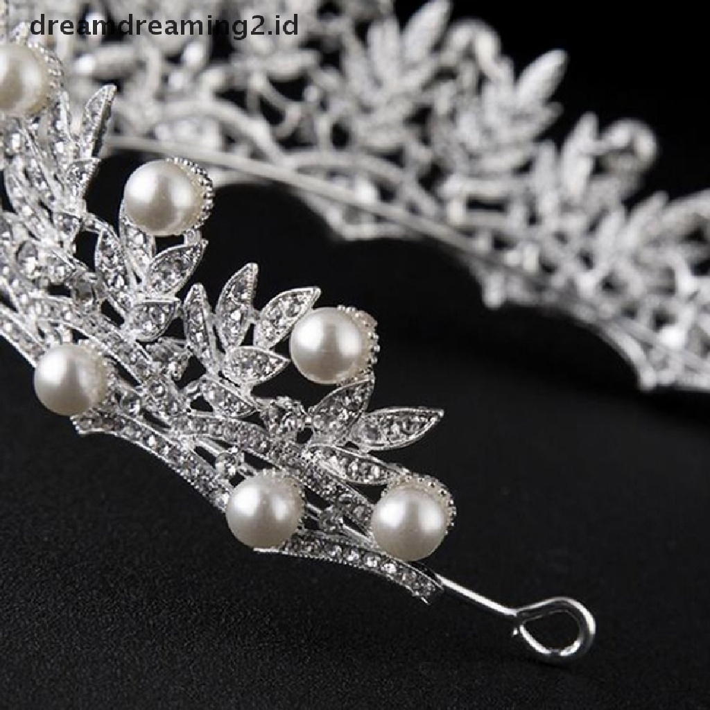 (hot) 2019fashion Baru Pernikahan Kristal Mutiara Mahkota Berlian Imitasi Tiara Pengantin Hairband//