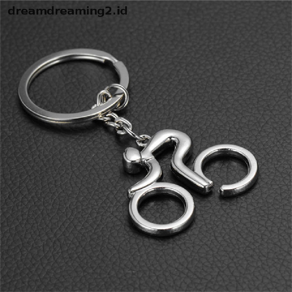 (hot) Baru Unisex Olahraga Naik Bersepeda Sepeda Sepeda Liontin Keyring Alloy Keychain//