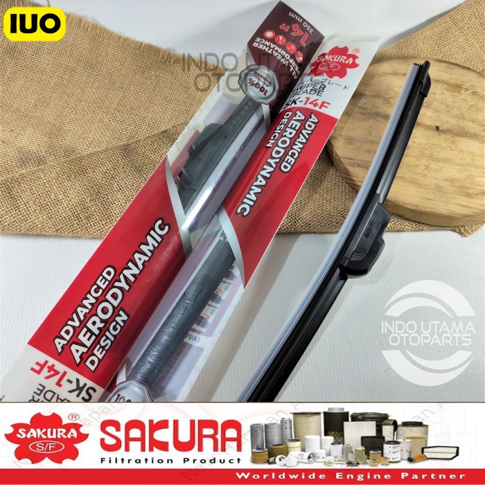 Wiper Frameless ukuran 14 inchi Wiper Kaca Mobil SAKURA SK14F