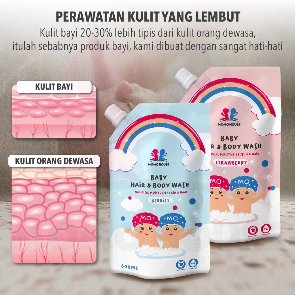 MOMO HOUSE Sabun Mandi Bayi Hair &amp; Body Wash Sabun Cair Anak Shampo Bayi Sabun Cair Bayi Sabun Bayi Refill Sabun Mandi Anak Sabun Bayi