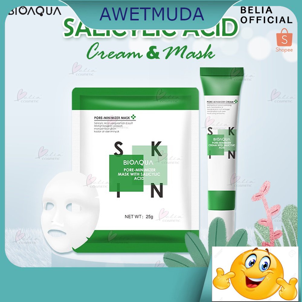 BPOM-B    BIOAQUA SKIN Pore-Minimizer Mask With Salicylic Acid 25g | Cream With Salicylic Acid 20g |