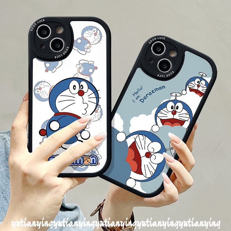 Fashion Cartoon Phone Casing For Infinix Smart 5 6 Hot 11 9 10 Play Hot 11s 10T 10s Infinix Note 8 Hot 10 Lite Cute Cat Doraemon Soft Tpu Round Lens Cover