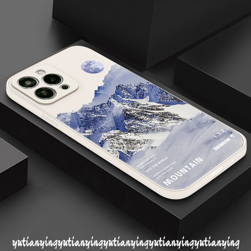 Casing Handphone Couple Gunung Kreatif Tepi Lurus Redmi 9A 9C NFC 9a1 9T 12C 10 Redmi Note10 11 10s 9Pro 10 Pro Plus 8mi 10 11 Lite 10T Poco M3 Pro F3 M5 M4 F4 X3 Soft Sarung Tpu