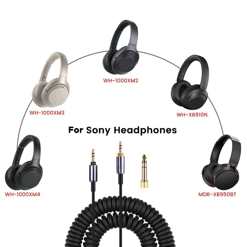 Zzz 150cm Unstretched Cord Spring Cable Coiled Line Untuk WH-1000XM3 XM2 XM4