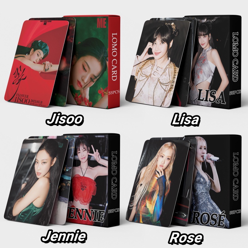 55pcs Kpop Blackpink JISOO FLOWER Photocards JENNIE ROSE LISA HD Kartu Lomo Untuk BP Blink Blackpink