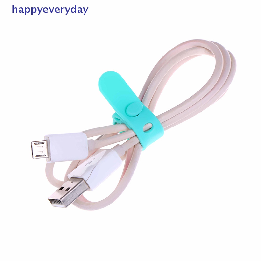 [happy] 4pcs cable winder silicone Kabel organizer Kawat wrapped cord line Tempat Penyimpanan [ID]