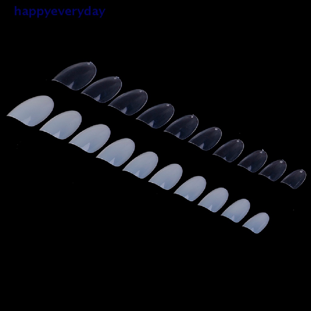 [happy] 500pcs Short Ellipse Full Cover Tips Kuku Palsu Palsu Acrylic Gel Manicure Set [ID]