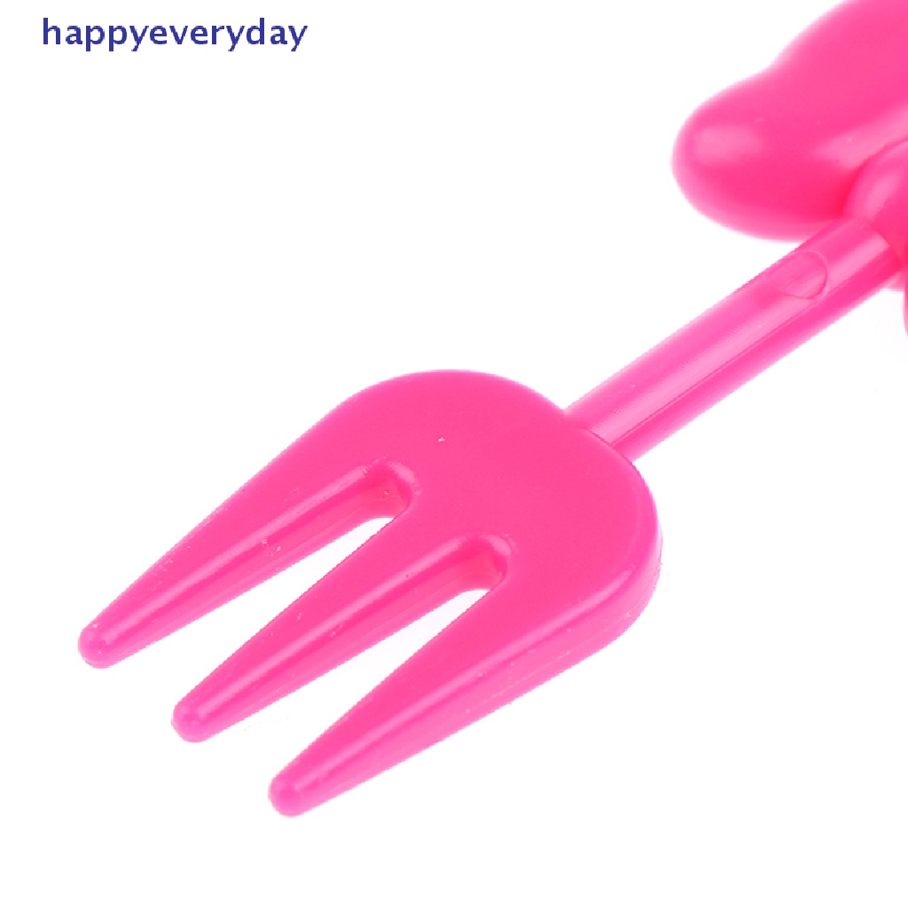 [happy] 10pcs Anak Garpu Buah Dessert Tusuk Gigi Reusable Lunch Prasmanan Picks Stick [ID]