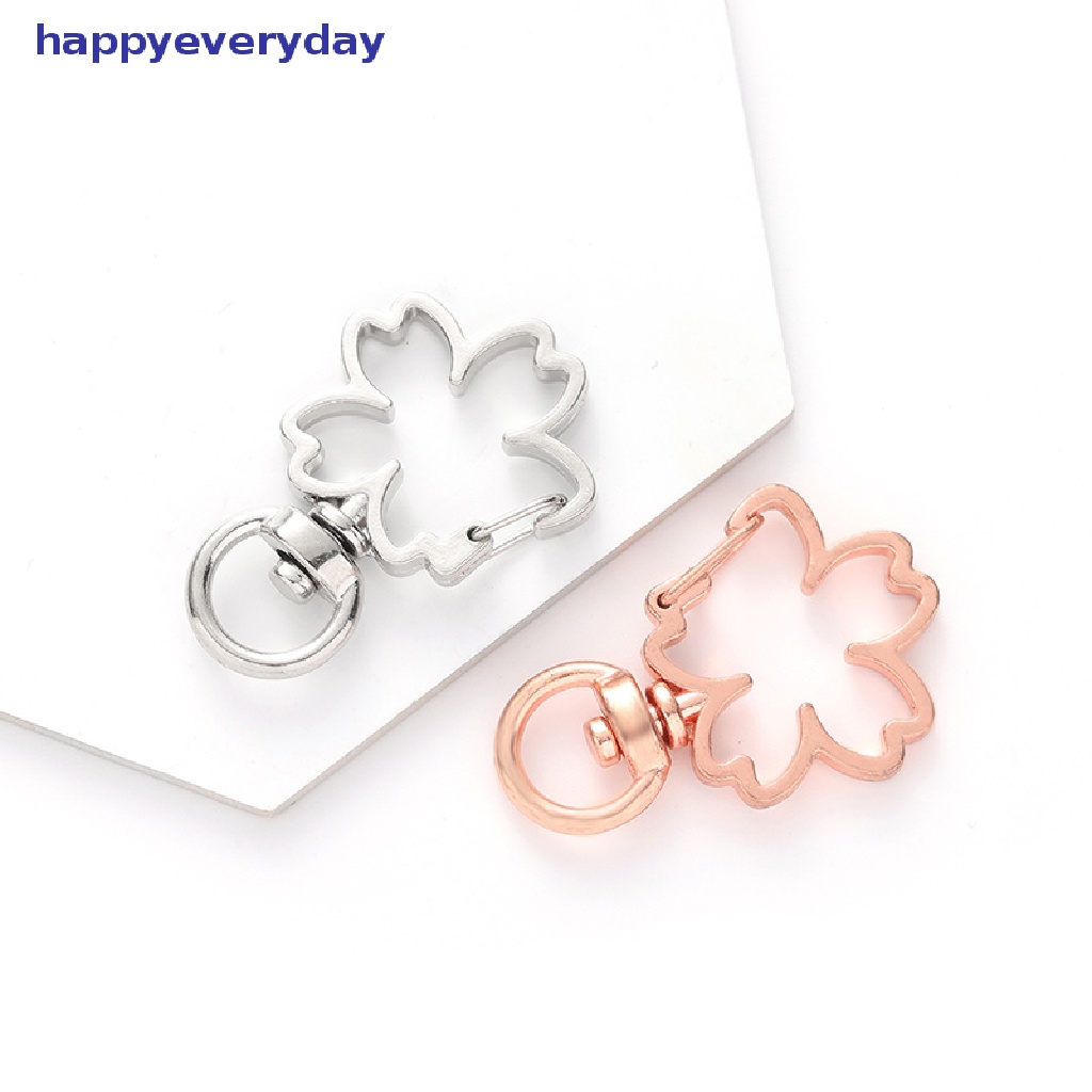 [happy] 10pcs Bunga Sakura Berongga Gantungan Kunci Key Ring DIY Aksesoris Lobster Clasp [ID]